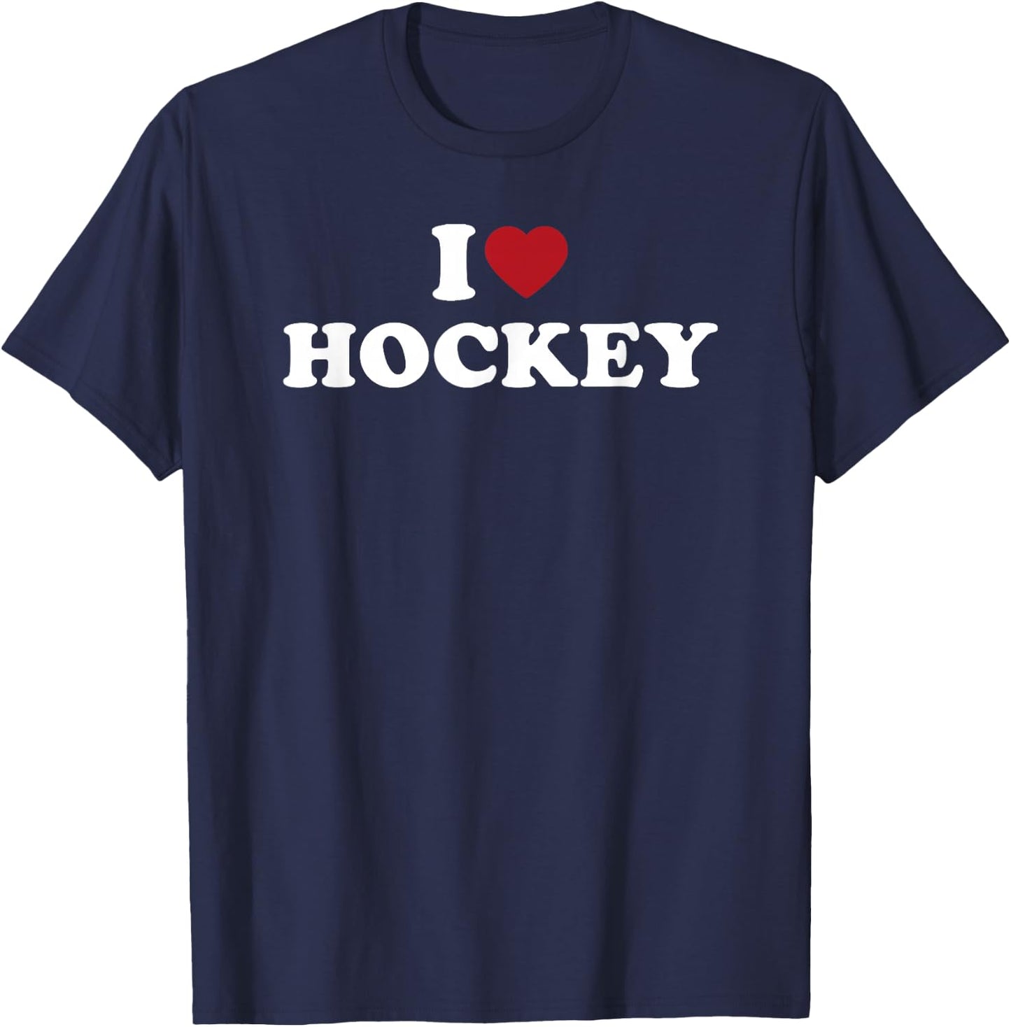 I Love Hockey, I Heart Hockey T-Shirt - T-Shirt | Navy