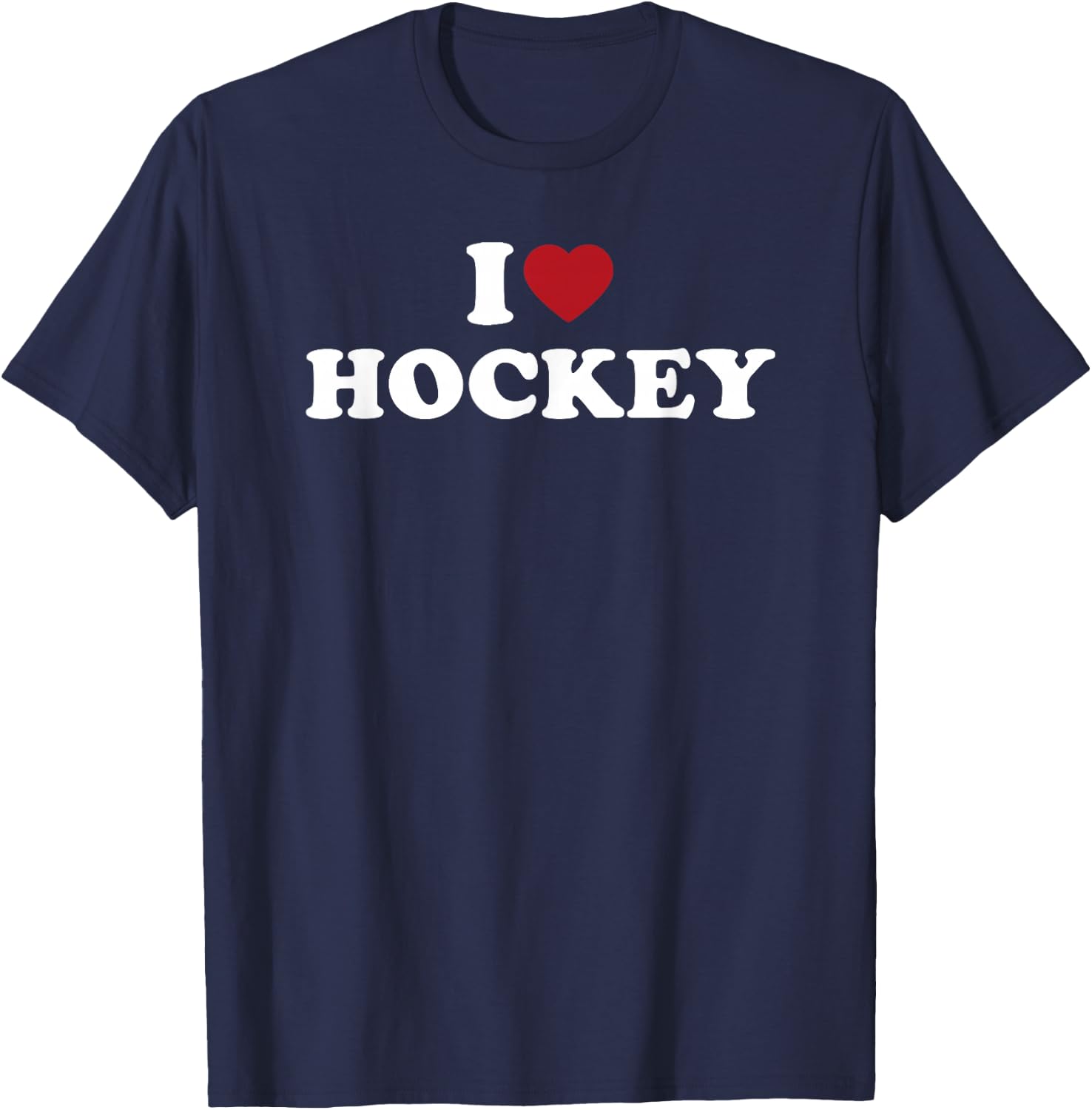 I Love Hockey, I Heart Hockey T-Shirt - T-Shirt | Navy