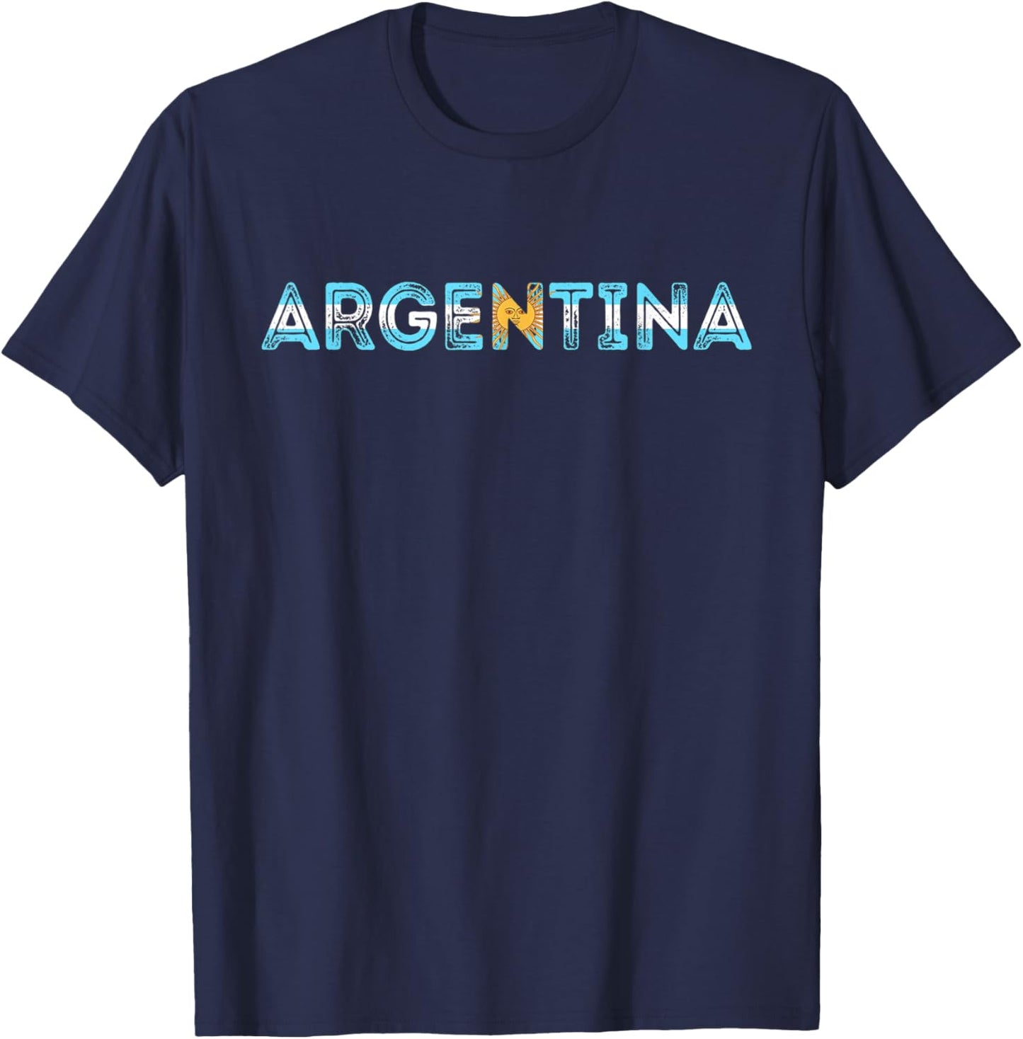 Argentina Vintage Sun Of May Buenos Aires Argentinian Pride T-Shirt - T-Shirt | Navy