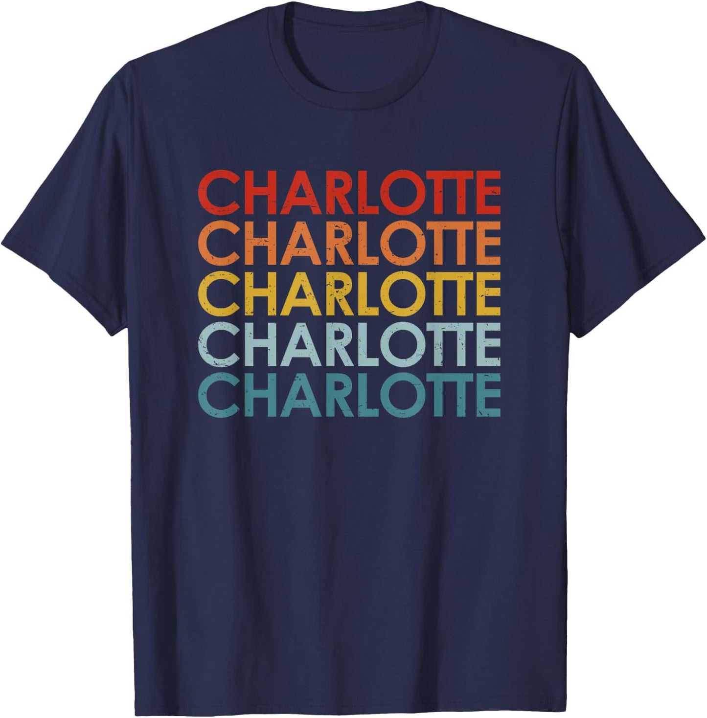 Vintage Charlotte North Carolina Retro Souvenir boys girls T-Shirt - T-Shirt | Navy