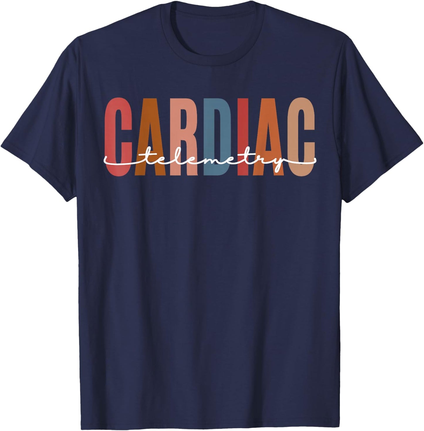 Cardiac Telemetry Nursing Funny Progressive Care Nurse T-Shirt - T-Shirt | Navy