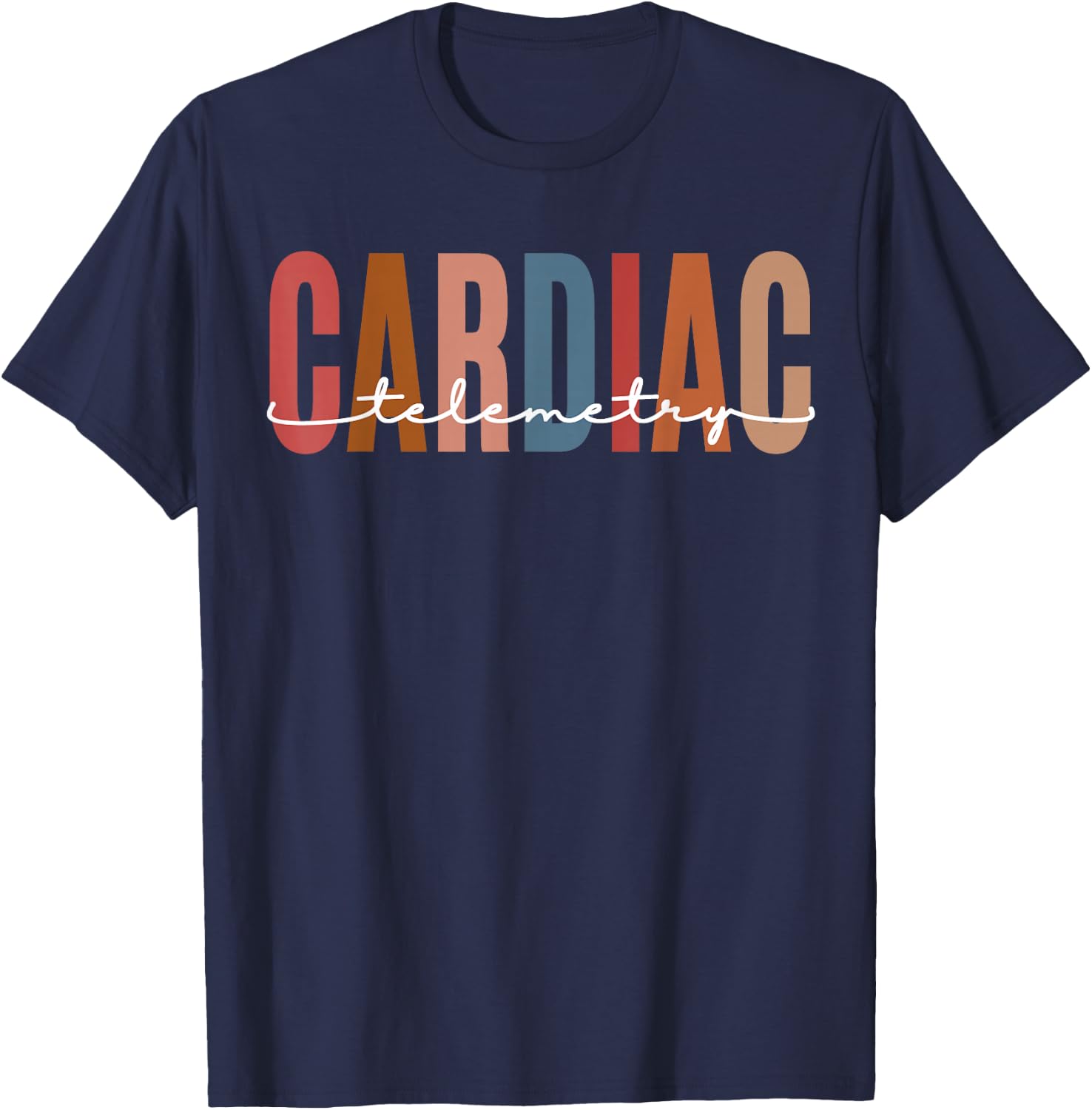 Cardiac Telemetry Nursing Funny Progressive Care Nurse T-Shirt - T-Shirt | Navy