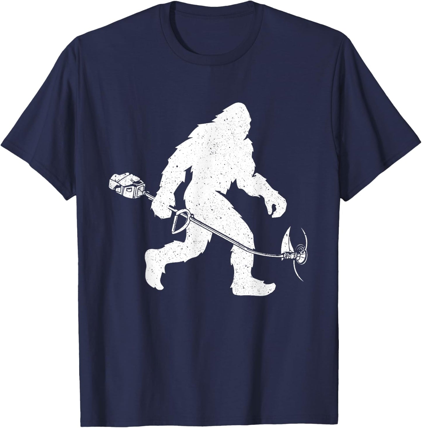 Lawn Trimmer - Bigfoot Sasquatch Grass Landscape Landscaper T-Shirt - T-Shirt | Navy