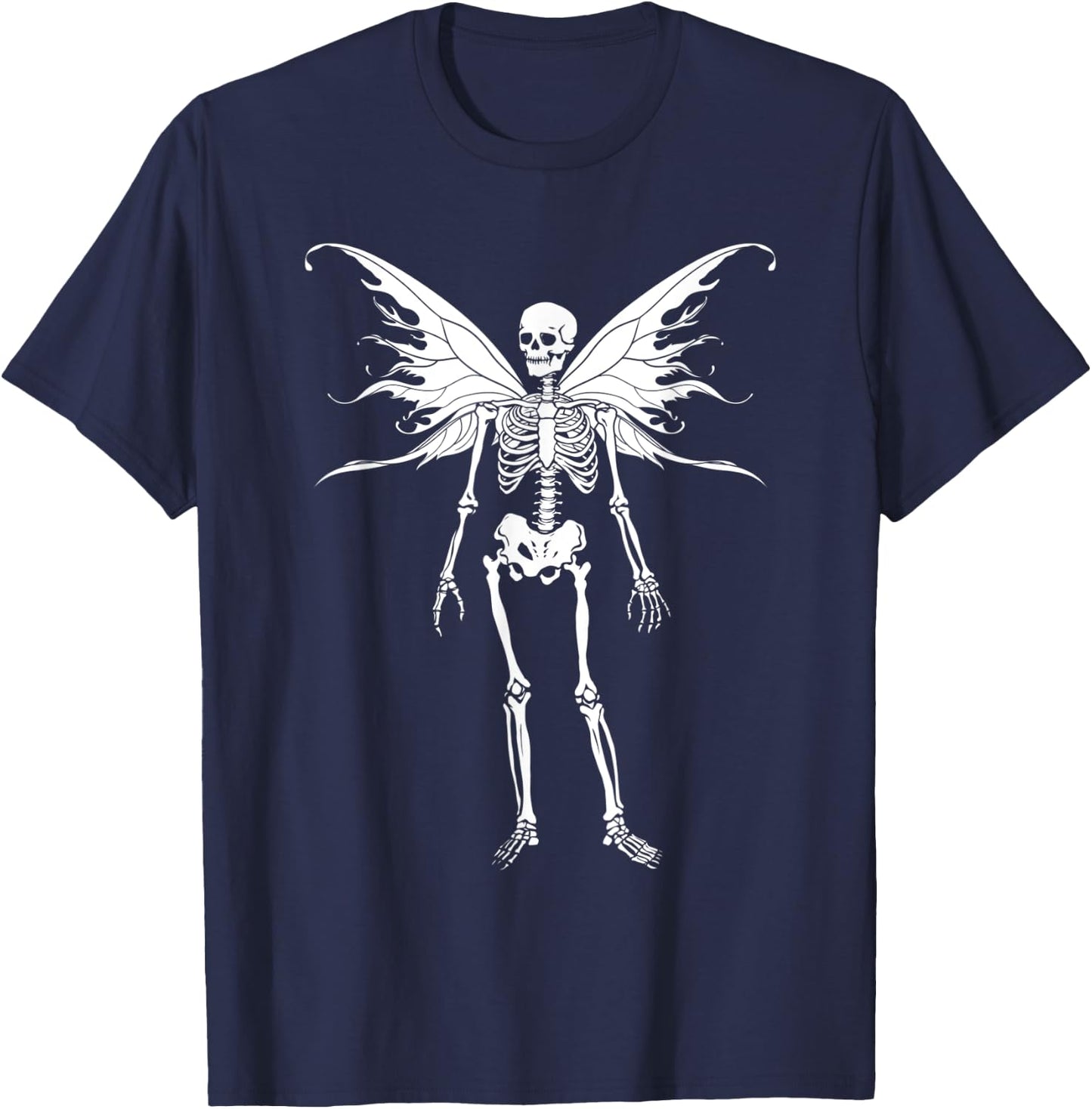 Fairy Grunge Fairycore Aesthetic clothes Y2K Skeleton T-Shirt - T-Shirt | Navy