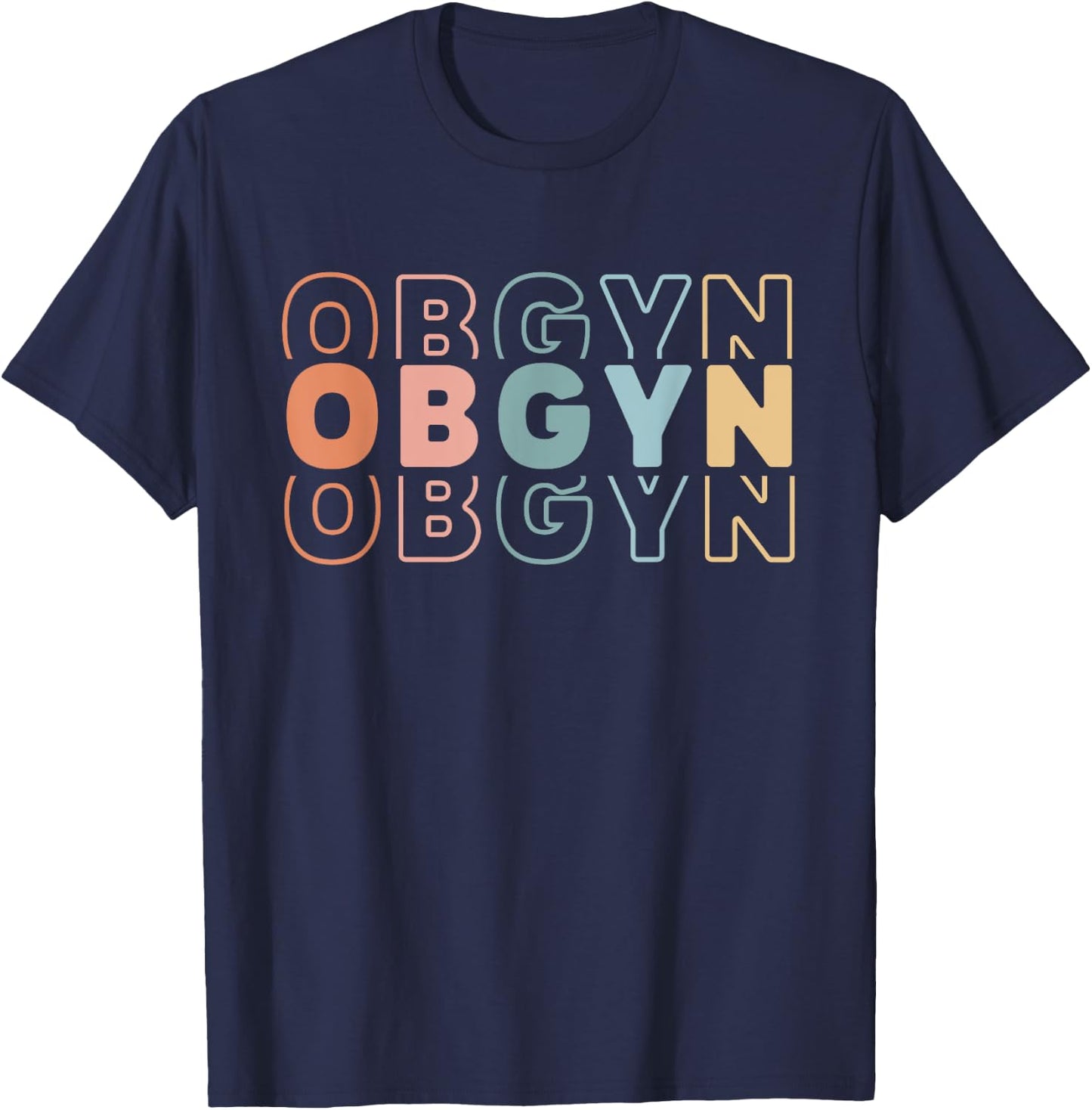 OBGYN Nurse OB/GYN Squad Antepartum Labor Delivery Groovy T-Shirt - T-Shirt | Navy