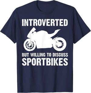 Funny Sport Bike Art Men Women Racing Biker Motorbike Rider T-Shirt - T-Shirt | Navy