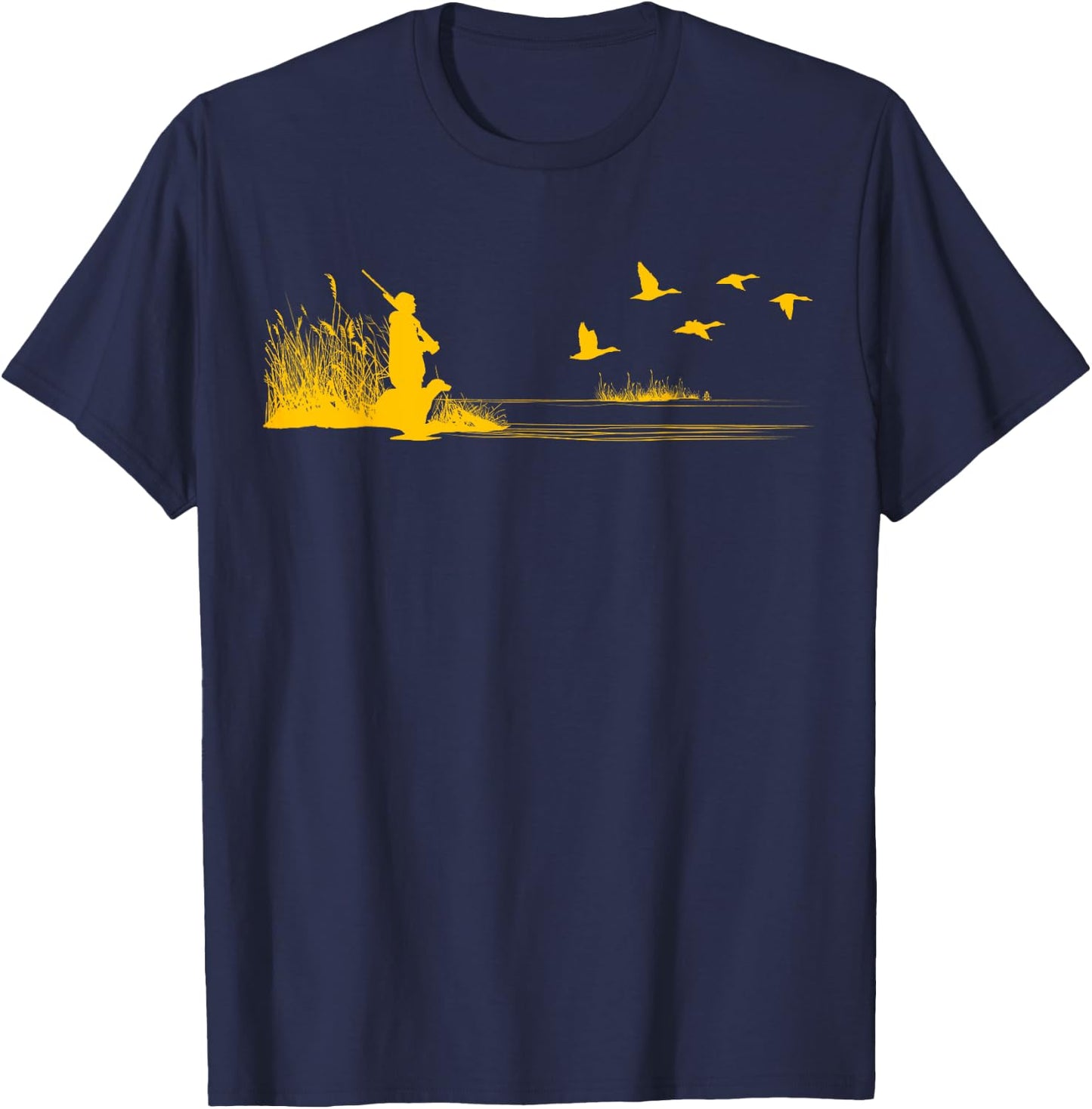 Waterfowl Duck Hunter Bird Dog Training Hunting Graphic T-Shirt - T-Shirt | Navy