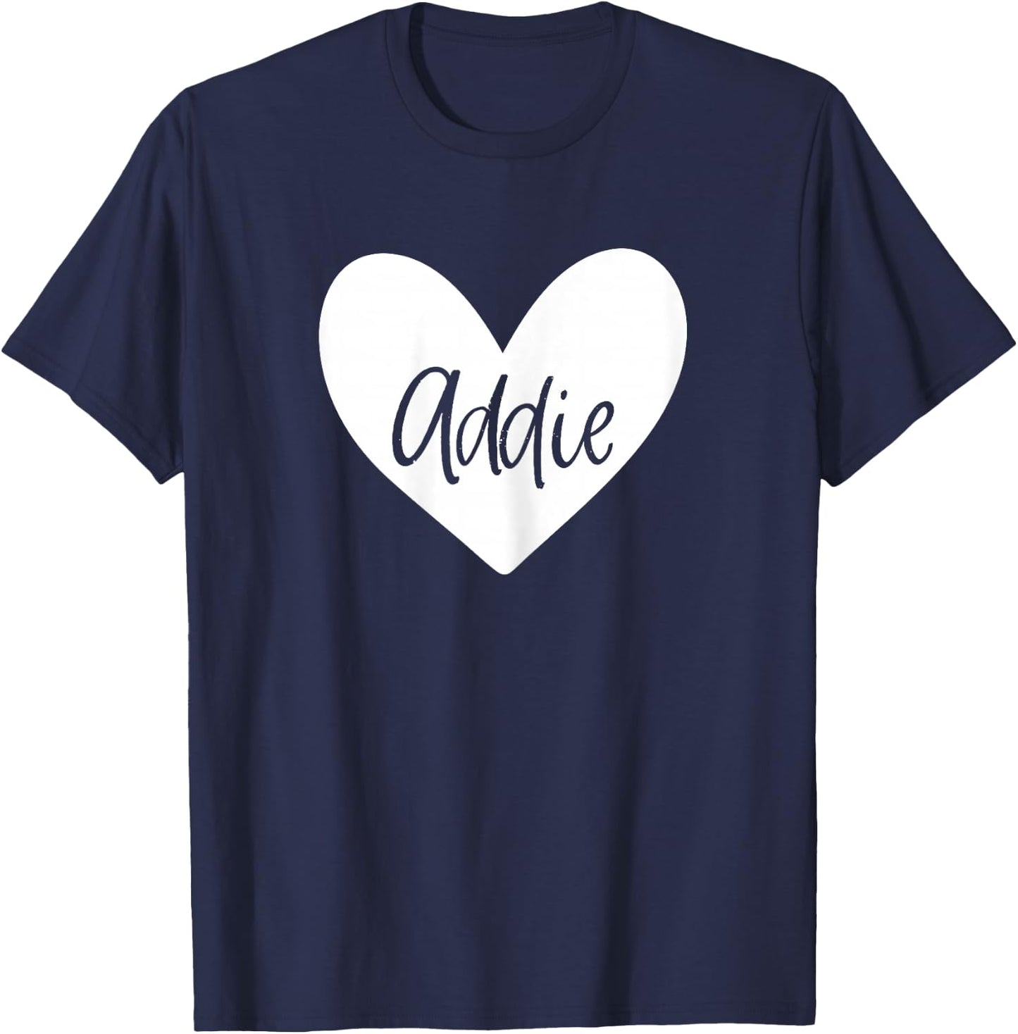 Addie Pink Name Heart Love Woman Girl Friend Personalized T-Shirt - T-Shirt | Navy