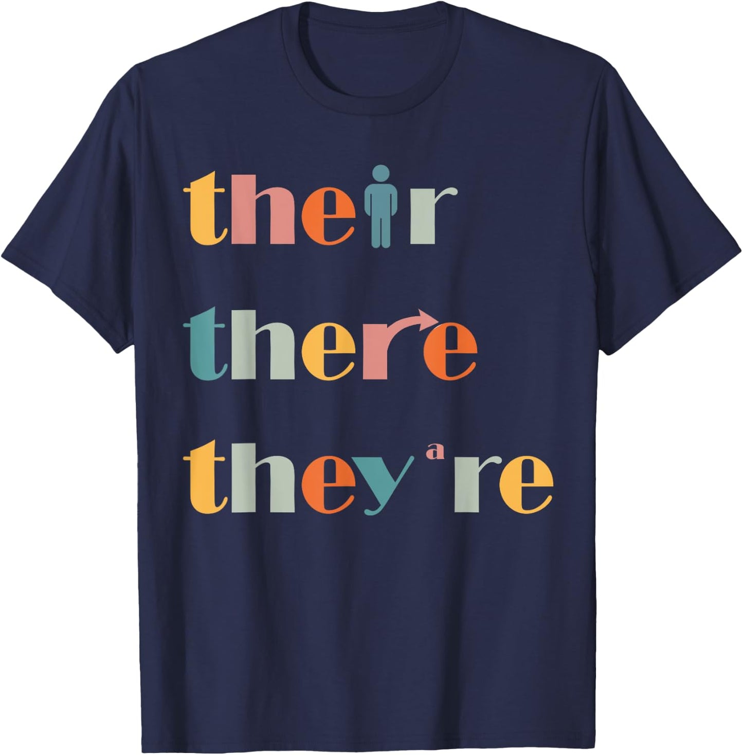 Their There They're English Teacher Grammar Explanation Men Women T-Shirt - T-Shirt | Navy