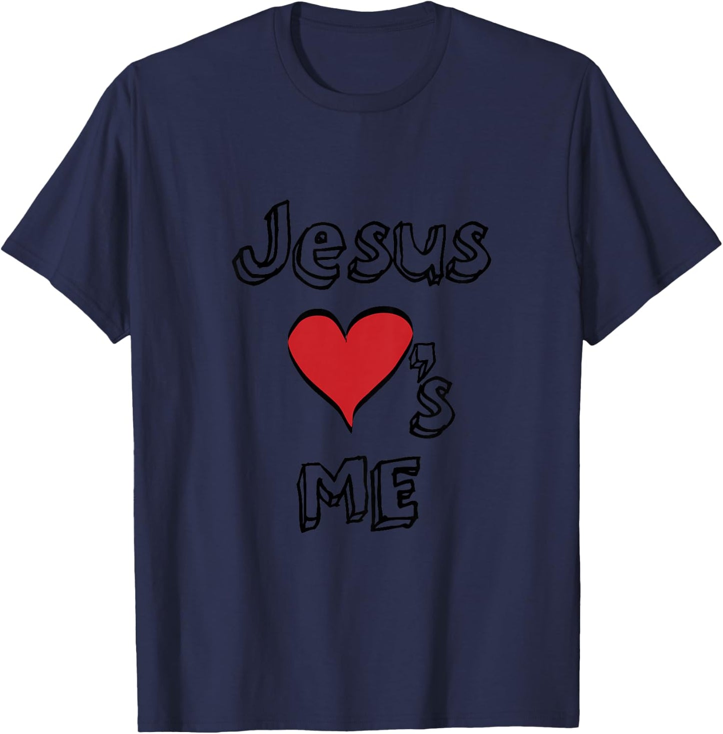 Jesus Loves Me Heart Boys Girls Youth Toddler Christian God T-Shirt - T-Shirt | Navy