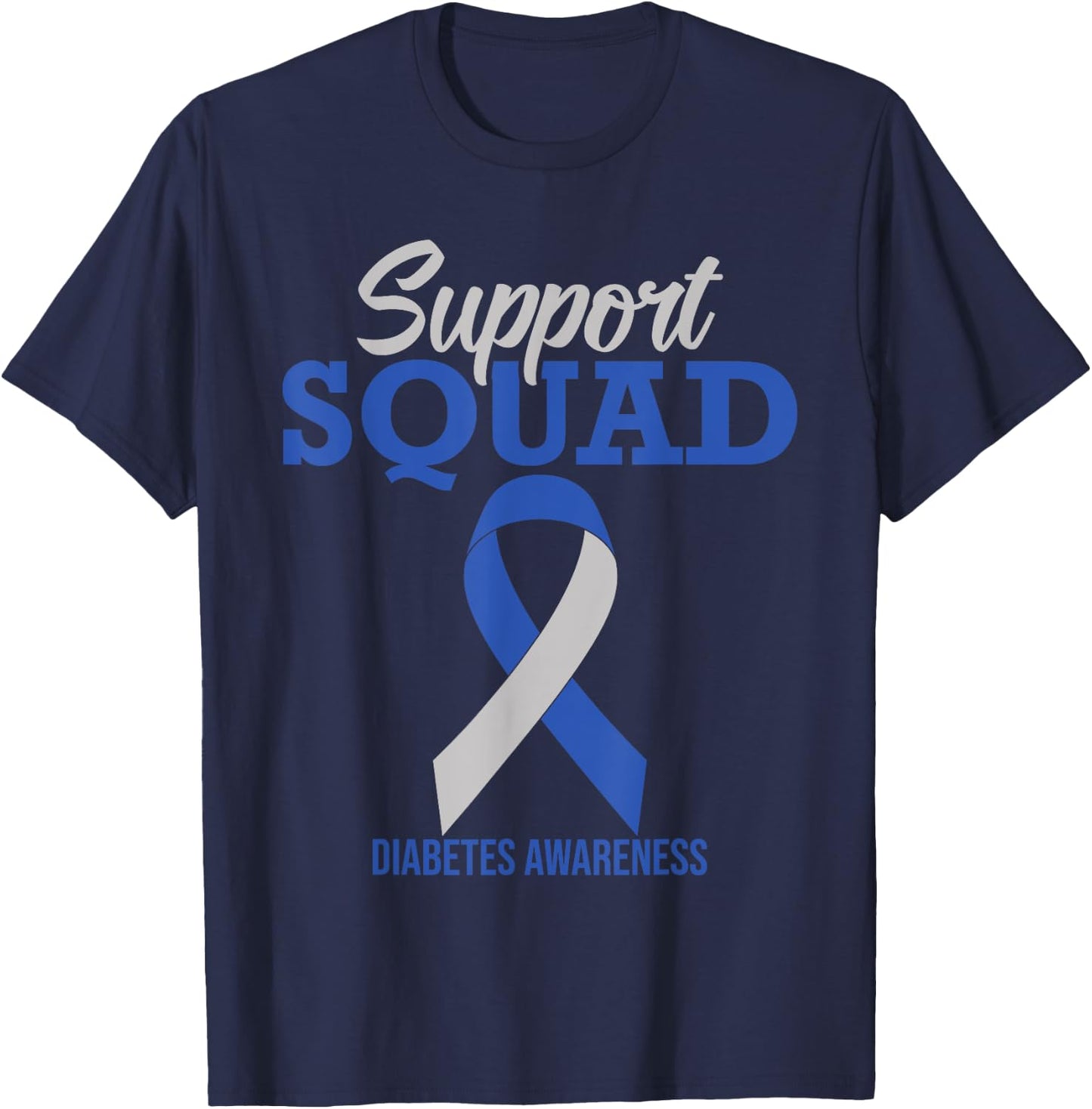 Support Squad Diabetes Awareness T-Shirt - T-Shirt | Navy