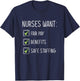 Fair Pay Benefits Safe Staffing New York Nurse Strike T-Shirt - T-Shirt | Navy