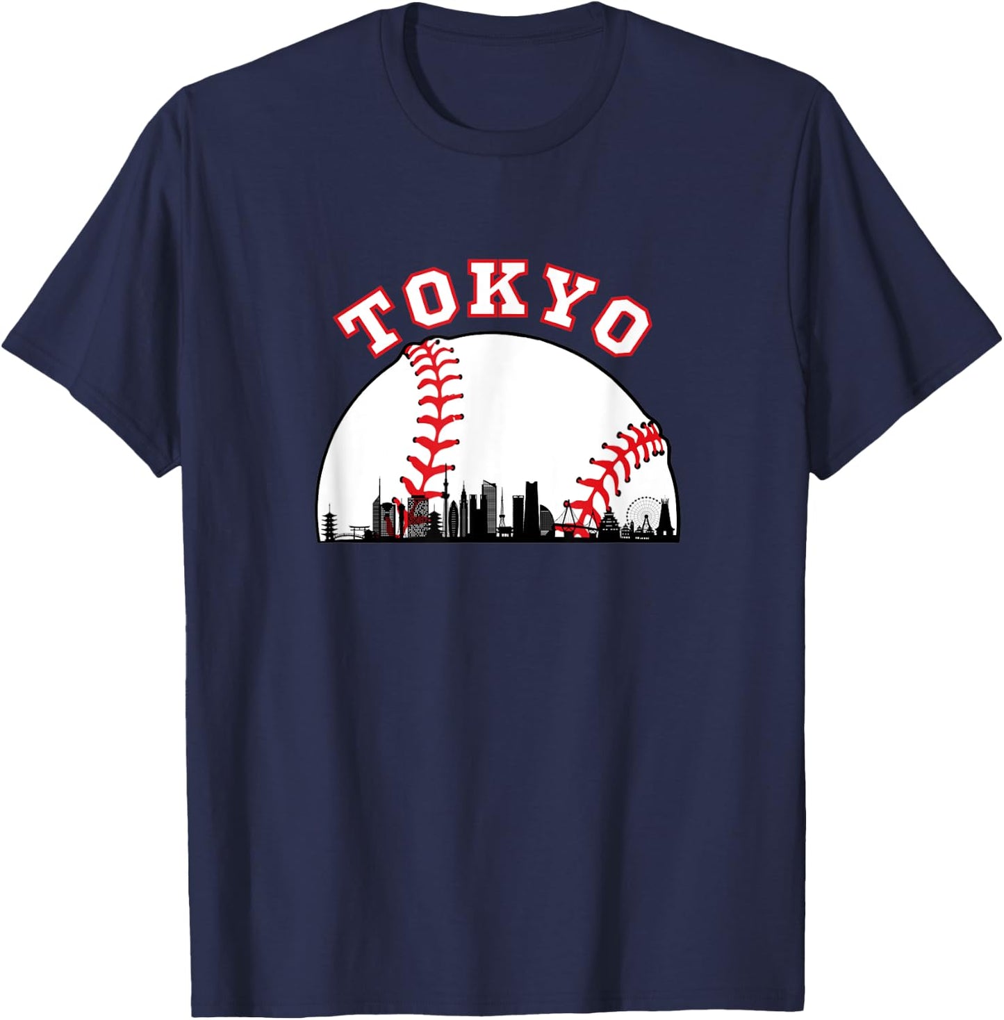 Tokyo Baseball Shirt Tokyo Japan Cityscape Tokyo Skyline T-Shirt - T-Shirt | Navy