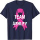 Personalized Team Ashley I wear Pink Breast Cancer shirt T-Shirt - T-Shirt | Navy