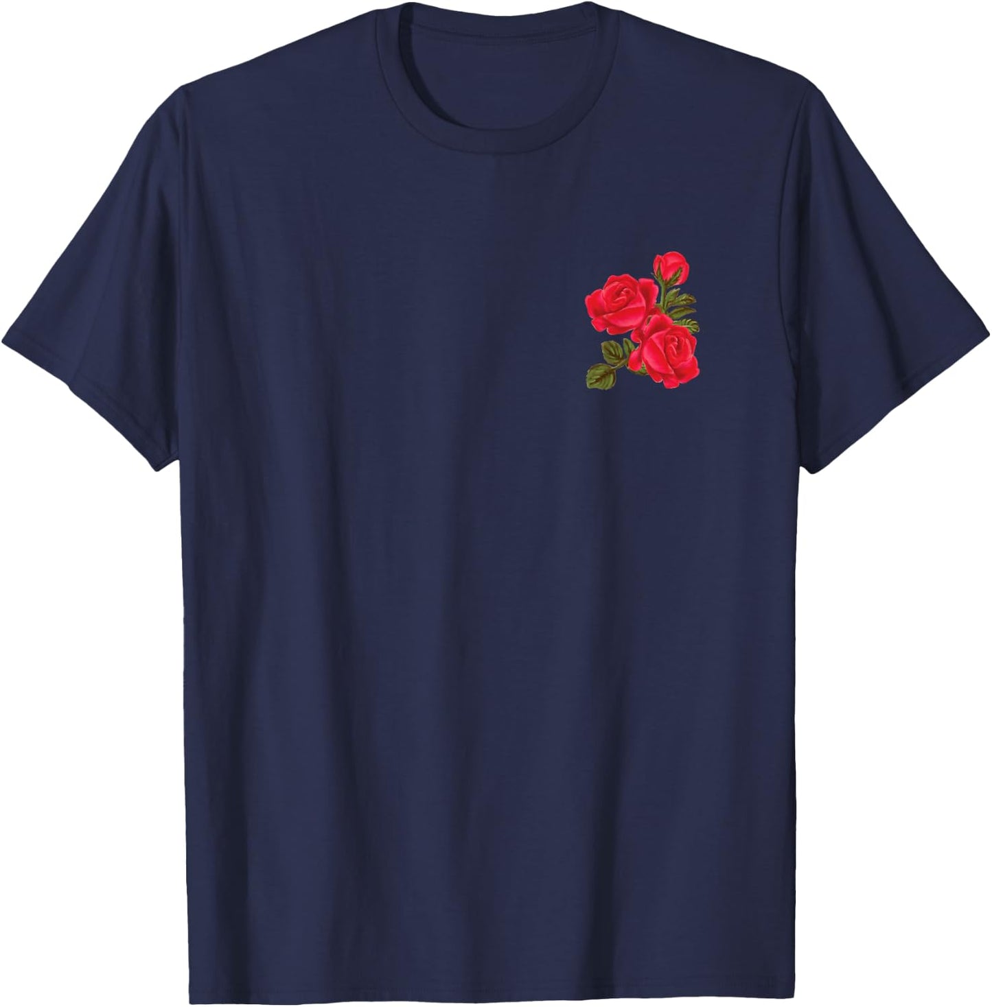 Red Roses Nature and Flower Lover Women's and Men's Rose T-Shirt - T-Shirt | Navy