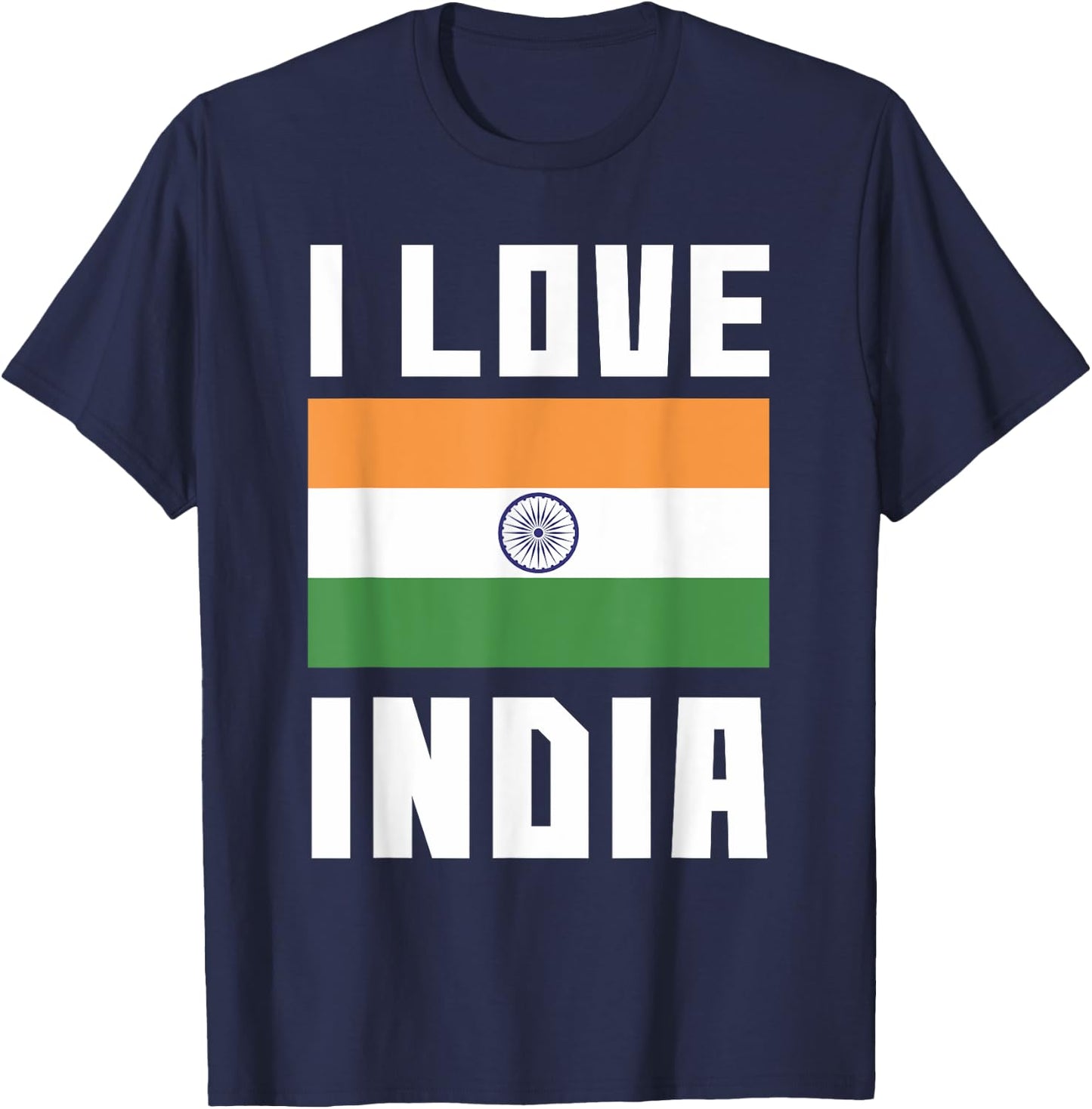 I Love India I Heart India Family Travel India Flag T-Shirt - T-Shirt | Navy