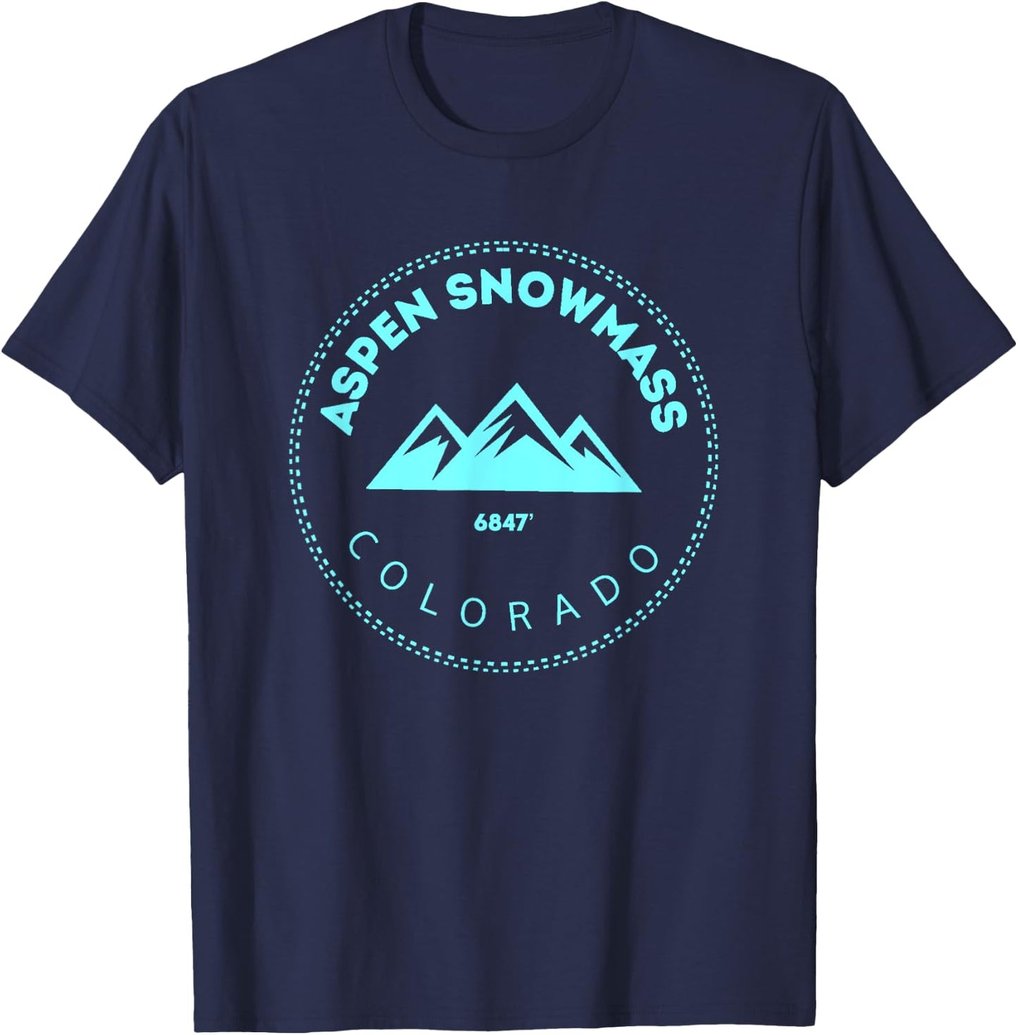Aspen Snowmass Colorado Mountain Town - Elevated CO Skiing T-Shirt - T-Shirt | Navy