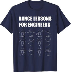 Minimalist Funny Dance Lessons for Engineers Math Dancing T-Shirt - T-Shirt | Navy