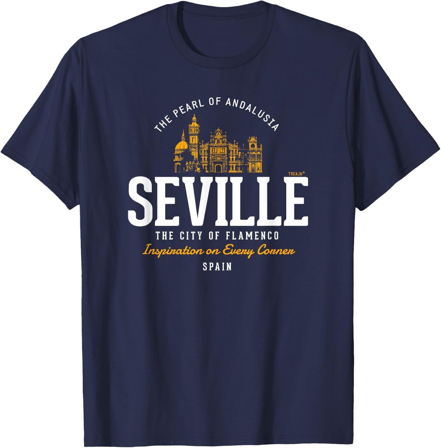 Spain Vintage Styled Retro Seville T-Shirt - T-Shirt | Navy