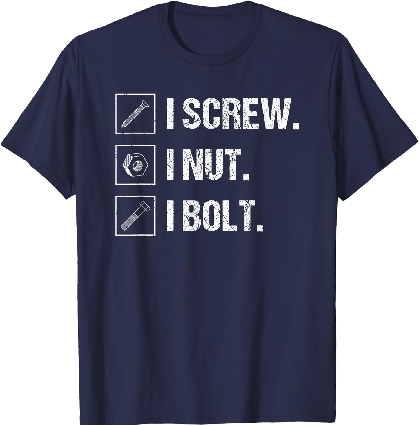 Mechanic Screw Nut Bolt Vintage Tools Fix Stuff T-Shirt - T-Shirt | Navy