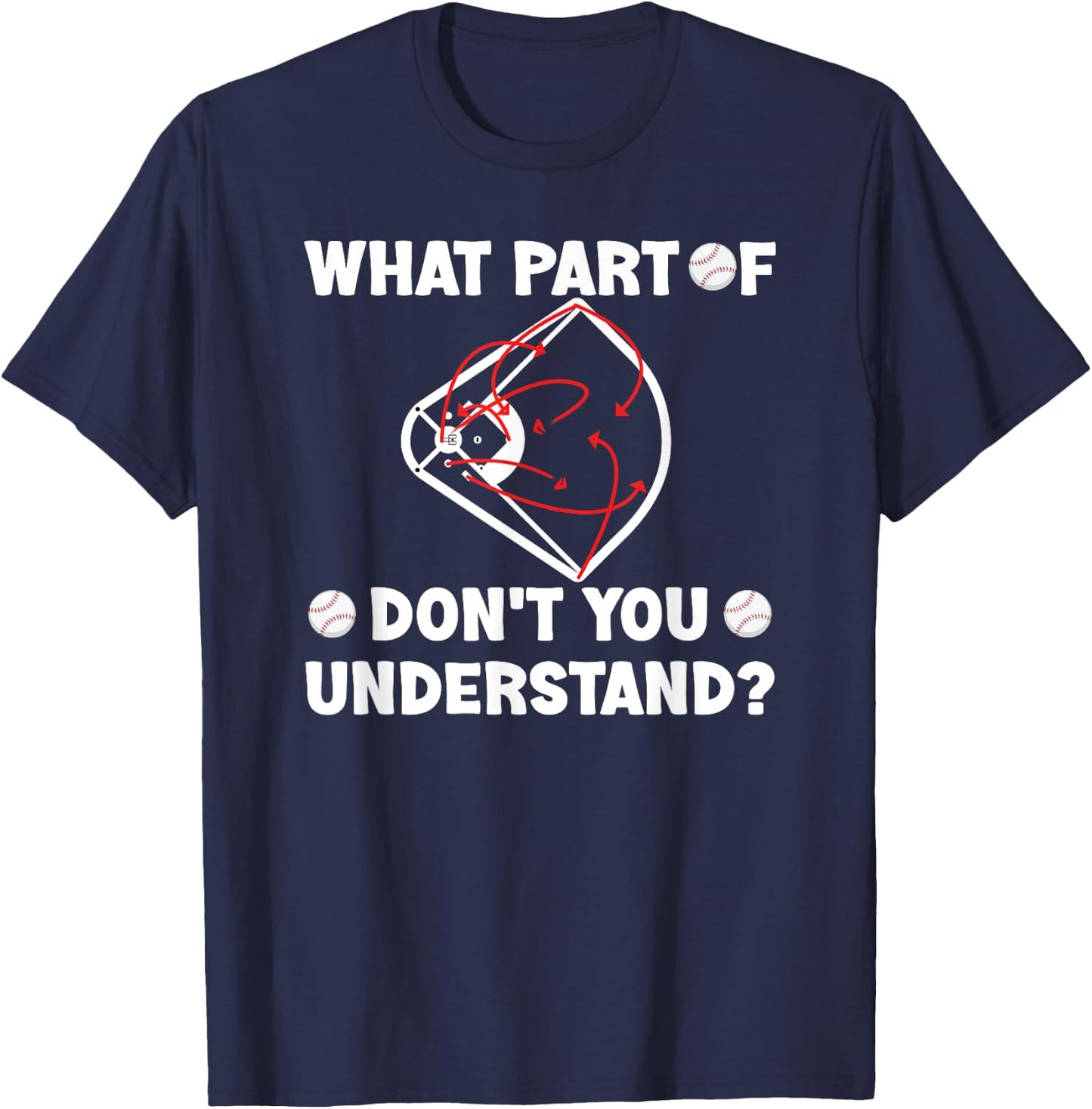 What Part Of Don't You Understand Funny Baseball Coach T-Shirt - T-Shirt | Navy