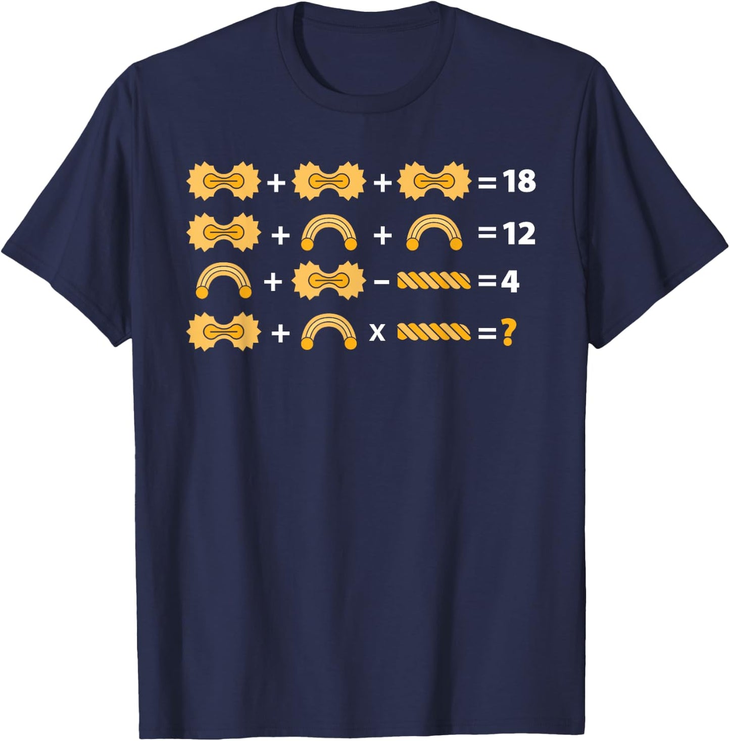 Order Of Operation Quiz Math Funny Teacher Pasta Women Kids T-Shirt - T-Shirt | Navy