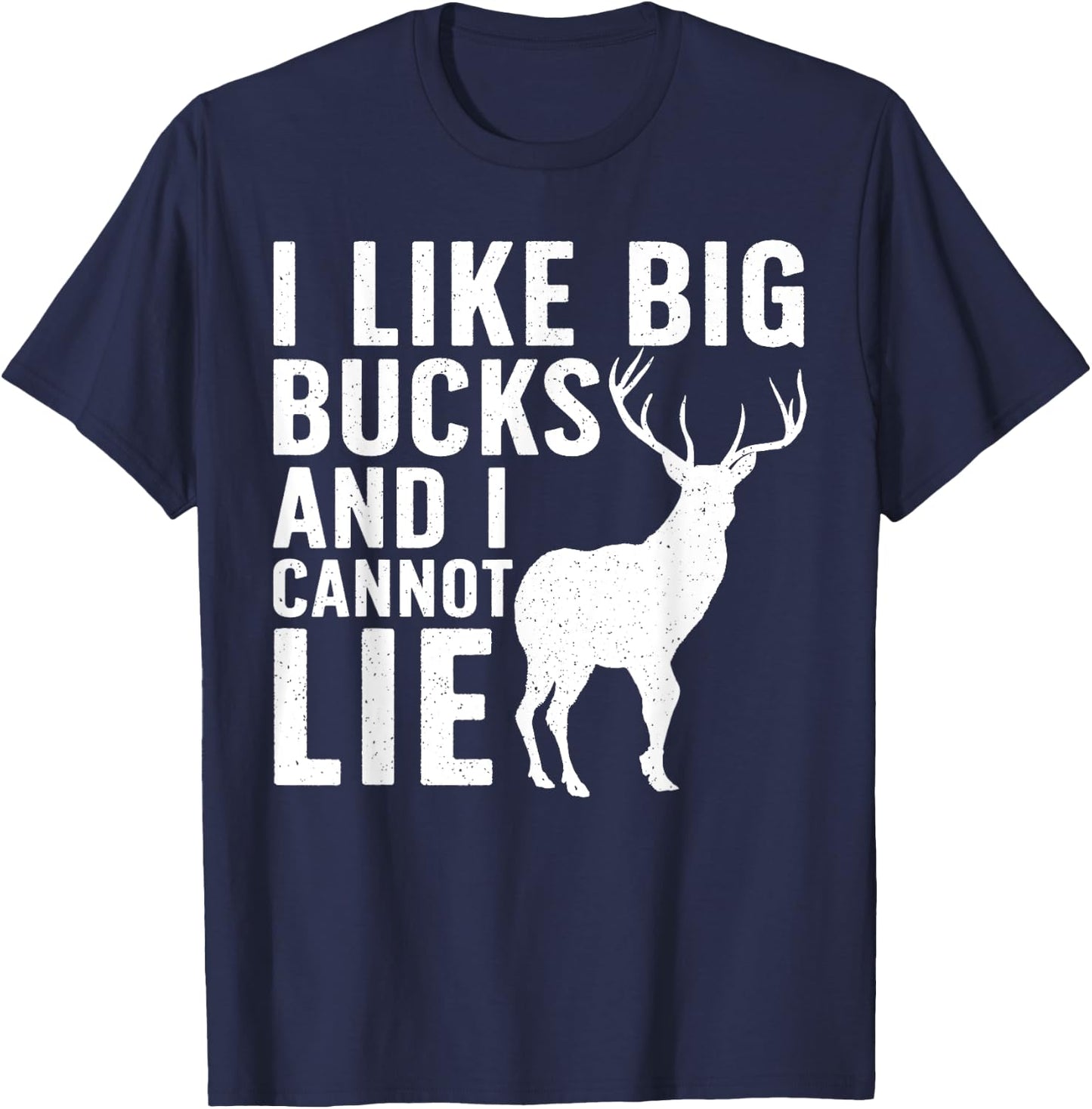 Deer Hunting Art Dad Wildlife Hunter Whitetail Bucks T-Shirt - T-Shirt | Navy