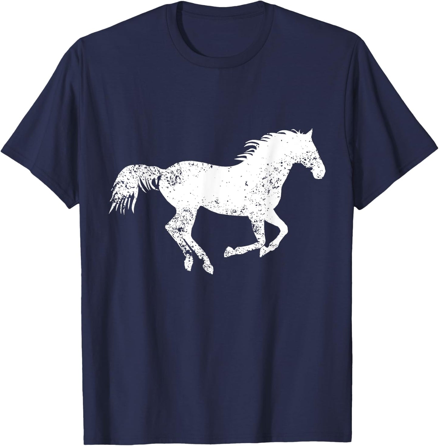 Equestrian Distressed Horse Print - Vintage Horse T-Shirt - T-Shirt | Navy
