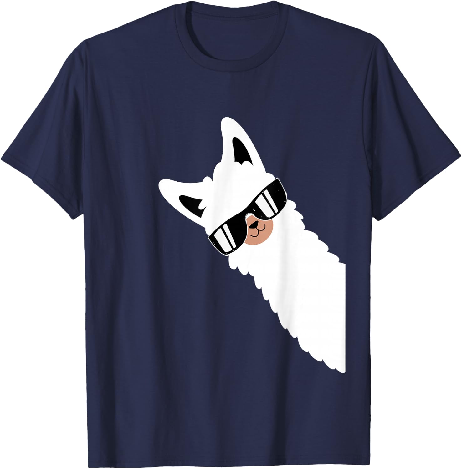 Lama Llama Alpaca with Sunglasses Lama Lover - Cool Lama T-Shirt - T-Shirt | Navy