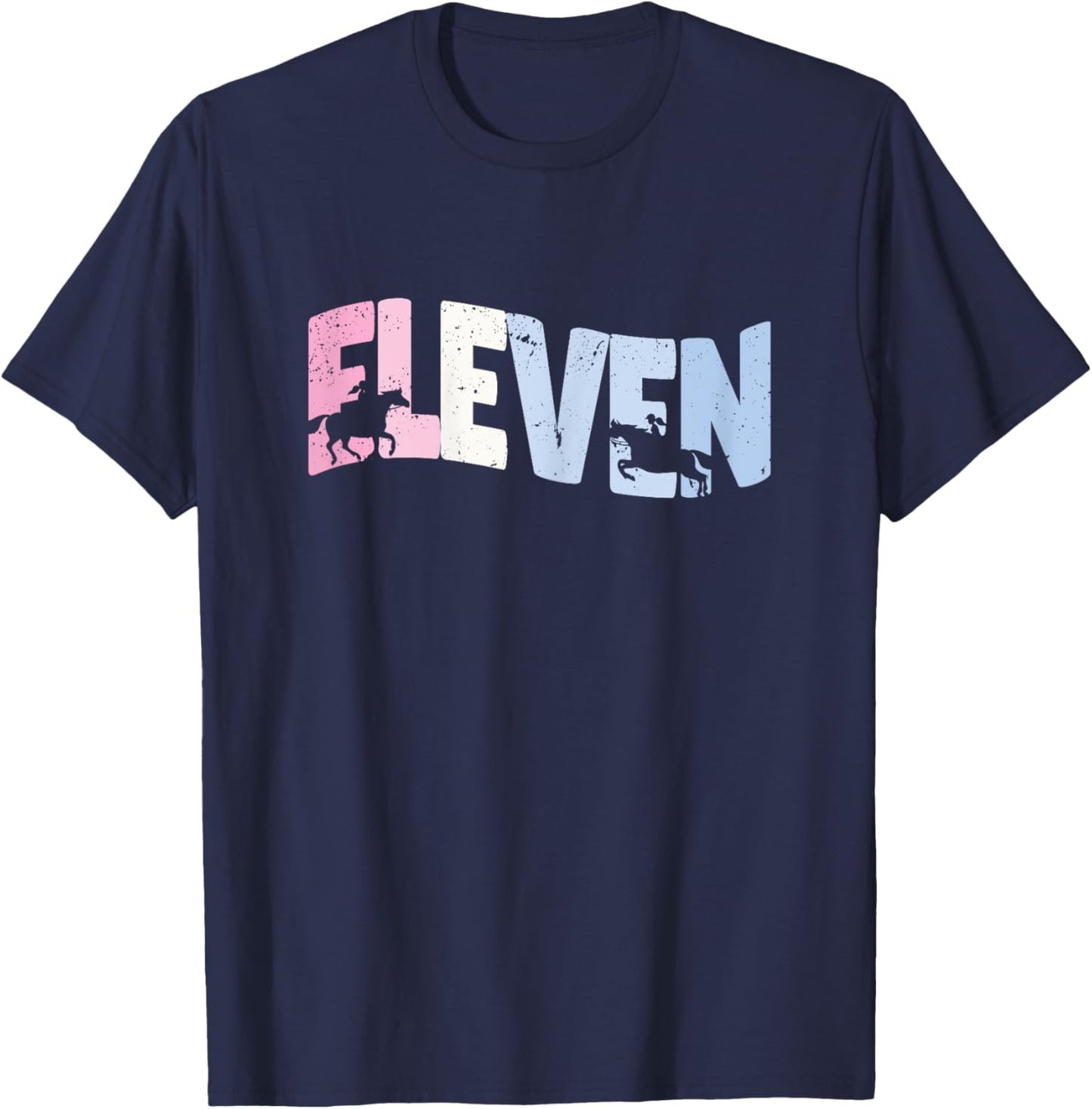 11 Year Old Cute Horse Riding Birthday Girl 11th B-day T-Shirt - T-Shirt | Navy