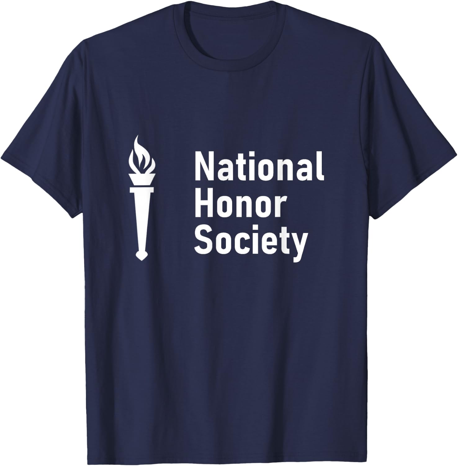 National Honor Society Scholastic Torch Logo T-Shirt - T-Shirt | Navy
