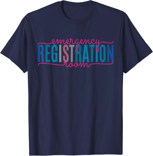 Emergency Room Registration Patient ER Registrar Nursing T-Shirt - T-Shirt | Navy