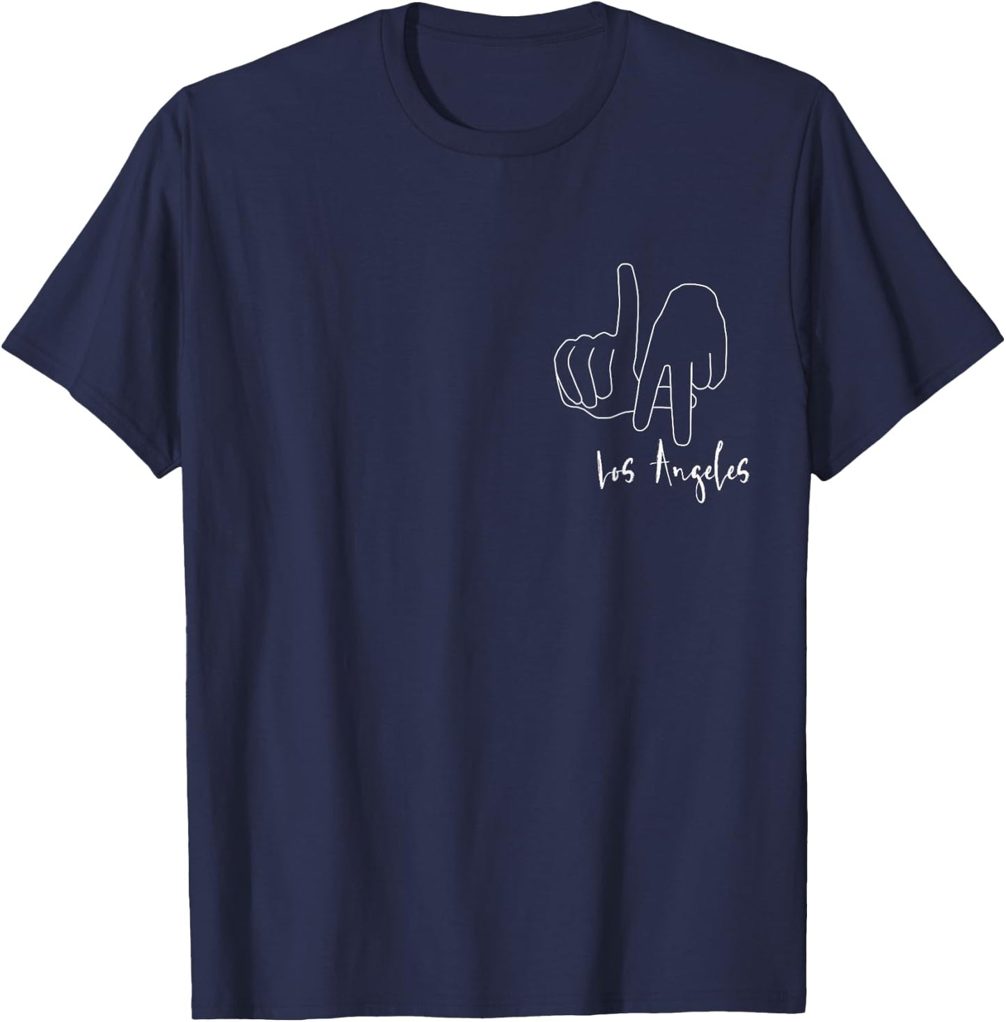 LA Hand Sign Original Los Angeles Pocket Graphic T-Shirt - T-Shirt | Navy