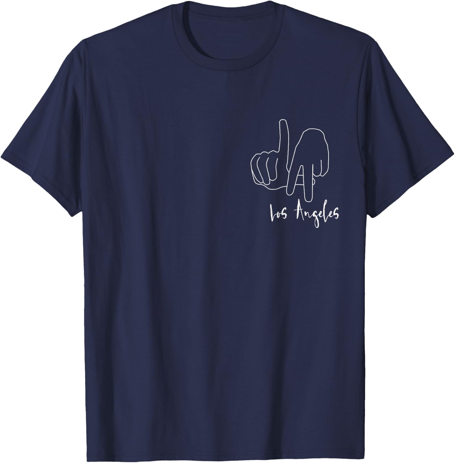 LA Hand Sign Original Los Angeles Pocket Graphic T-Shirt - T-Shirt | Navy