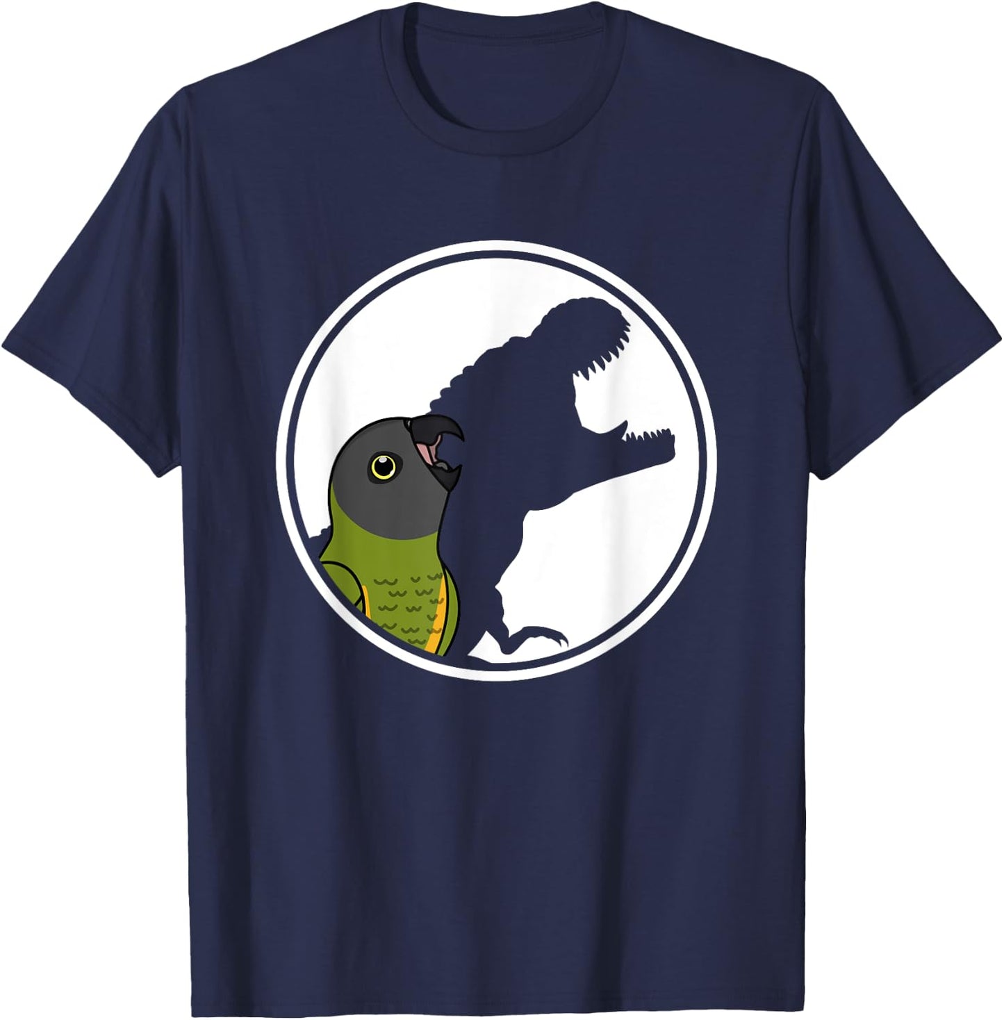 Parrot & T Rex Shadow I Senegal Parrot T-Shirt - T-Shirt | Navy