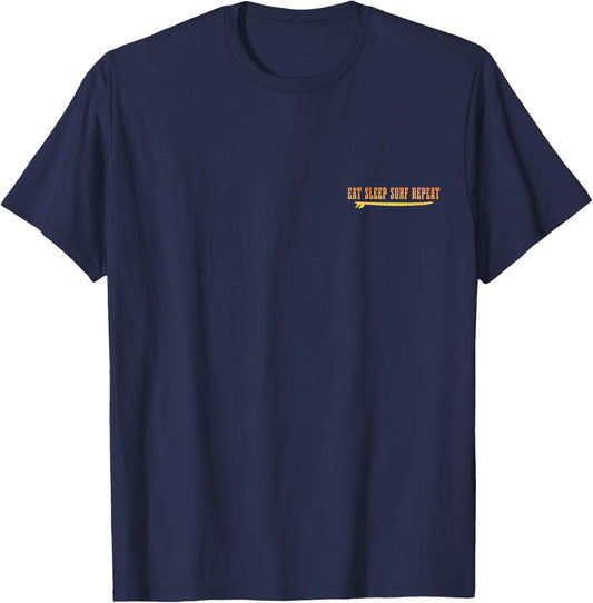 Eat Sleep Surf Repeat Surfer Surfboard Vintage Surfing T-Shirt - T-Shirt | Navy