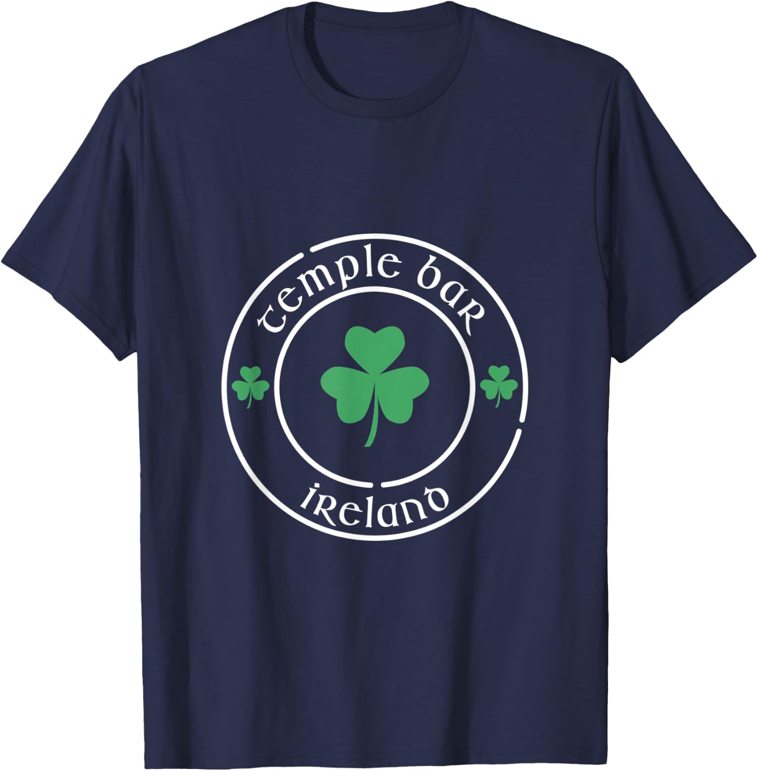 Temple Bar Dublin Ireland Shamrock Souvenir T-Shirt - T-Shirt | Navy