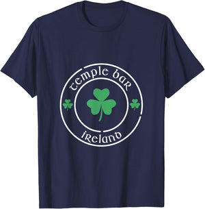 Temple Bar Dublin Ireland Shamrock Souvenir T-Shirt - T-Shirt | Navy