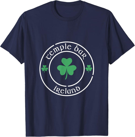 Temple Bar Dublin Ireland Shamrock Souvenir T-Shirt - T-Shirt | Navy