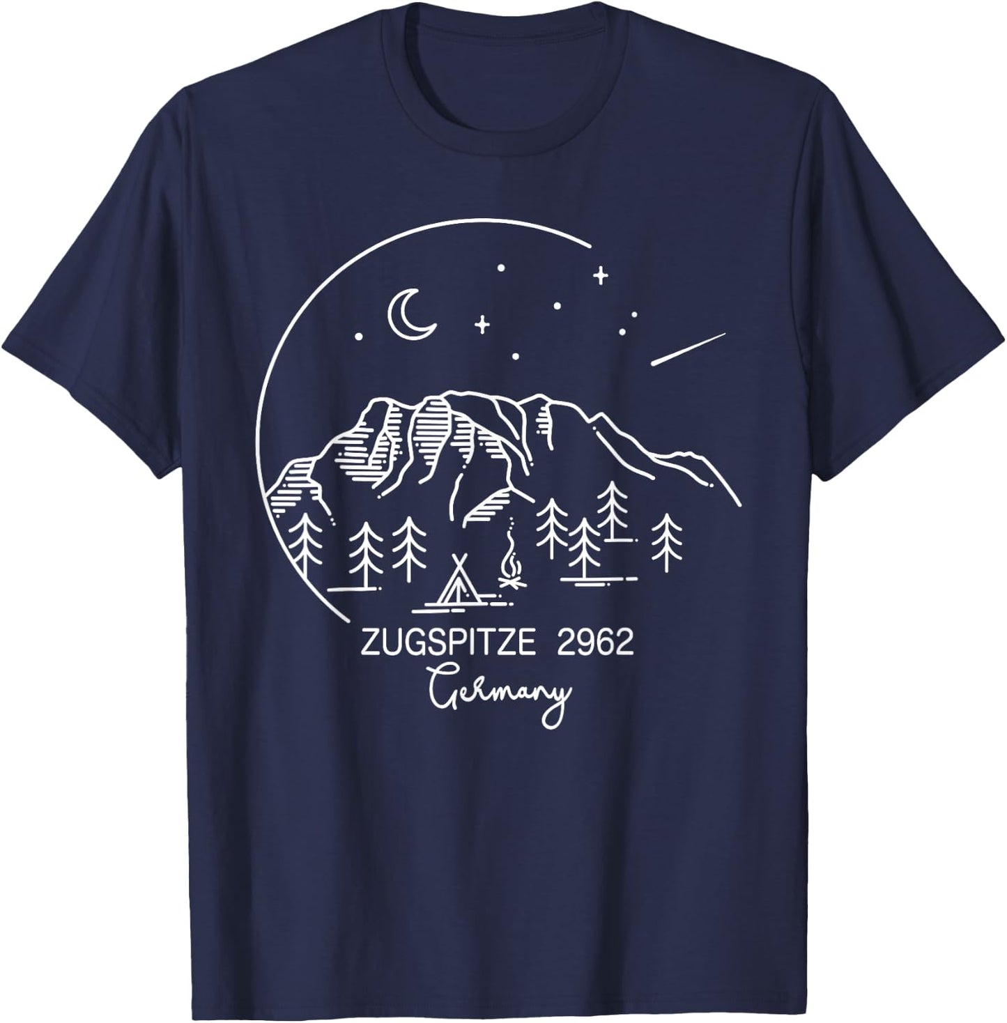 Zugspitze Berg Garmisch Partenkirchen Bayern Deutschland T-Shirt - T-Shirt | Navy