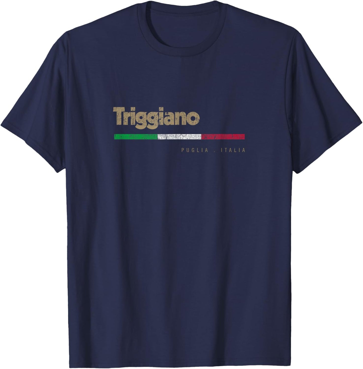 Triggiano Italian City Retro Flag Italy T-Shirt - T-Shirt | Navy