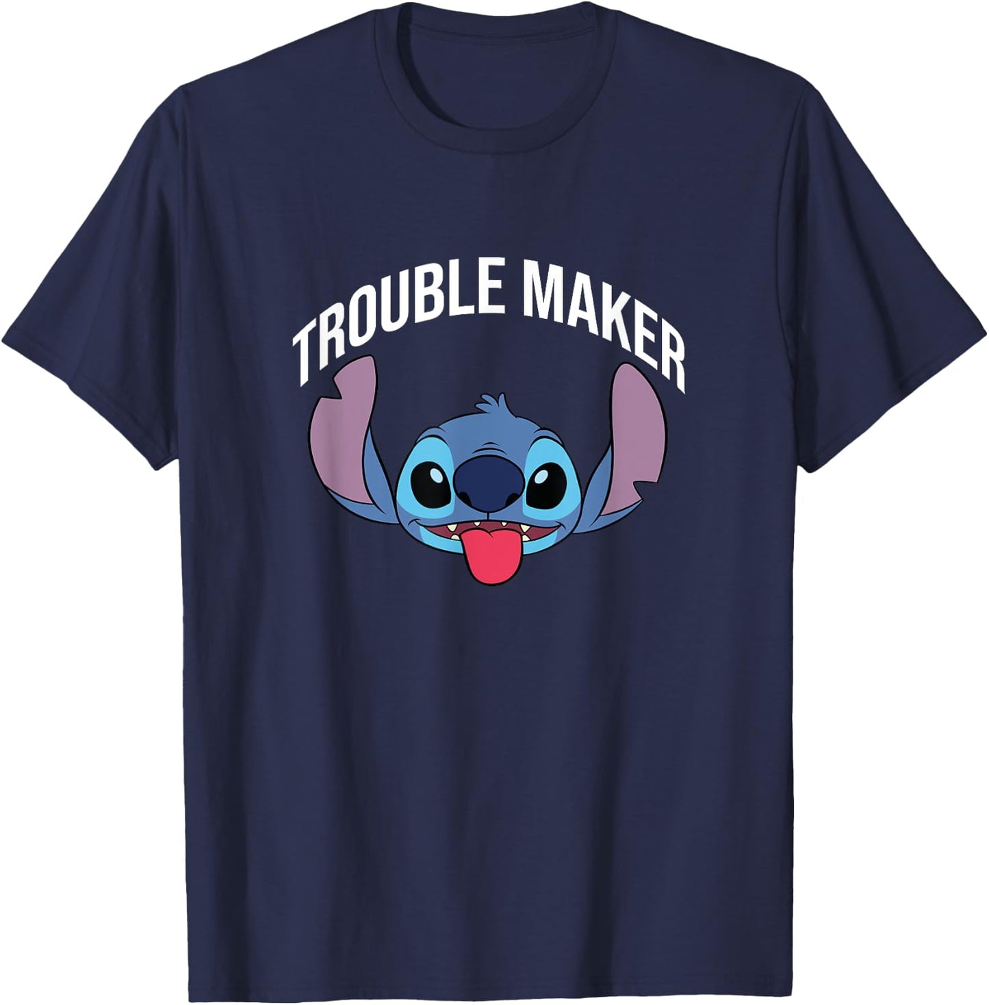 Disney Lilo & Stitch Trouble Maker Stitch Big Face Portrait T-Shirt - T-Shirt | Navy