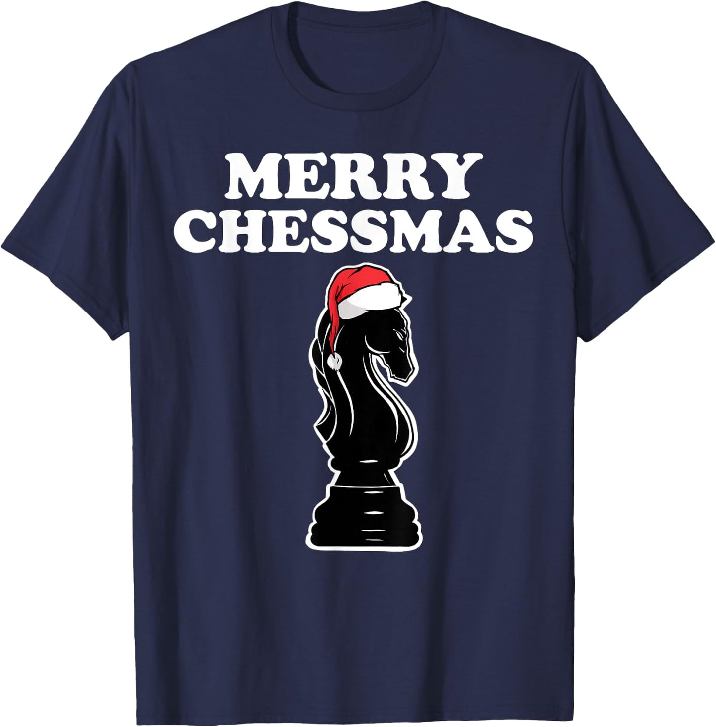 Merry Chessmas funny Christmas Chess T-Shirt - T-Shirt | Navy