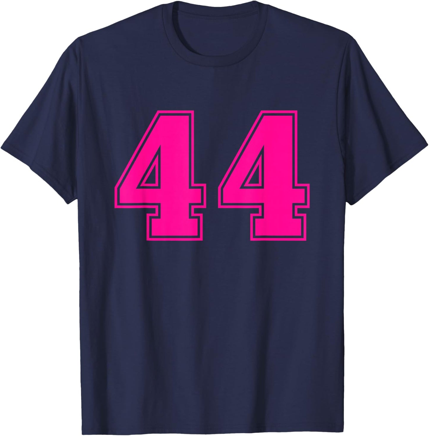 Number #44 Pink Sport Number T-Shirt - T-Shirt | Navy