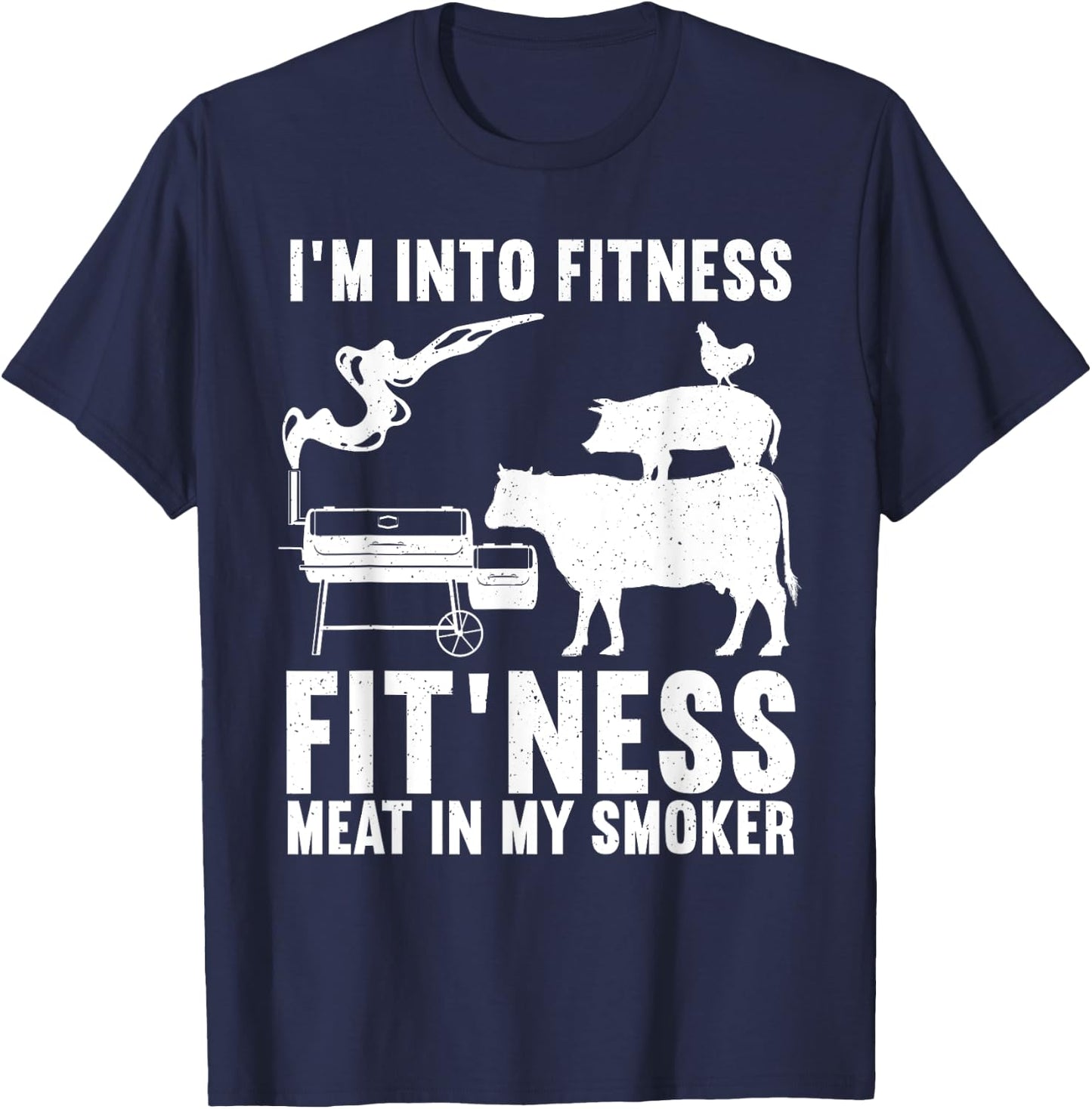 Funny BBQ Meat Smoking Art Women Barbeque Griller T-Shirt - T-Shirt | Navy