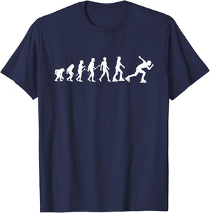 Evolution Of Inline Skating - Roller Skater Rollerblades T-Shirt - T-Shirt | Navy