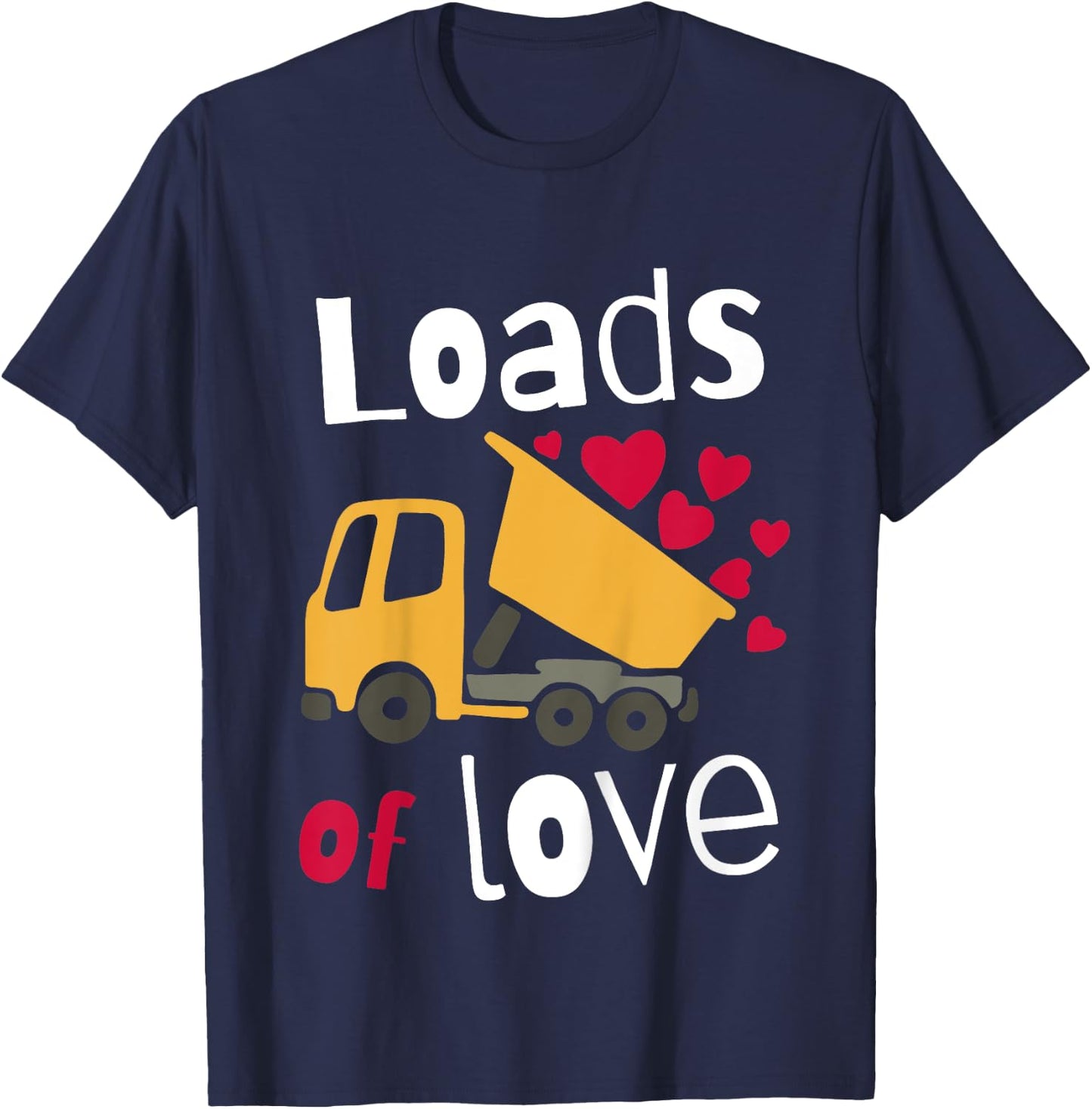 Kids Kids Valentines Day Costume Construction Trucks Boys Toddler T-Shirt - T-Shirt | Navy