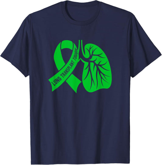 Tough Lung Transplant Survivor Lung Transplant Recovery T-Shirt - T-Shirt | Navy