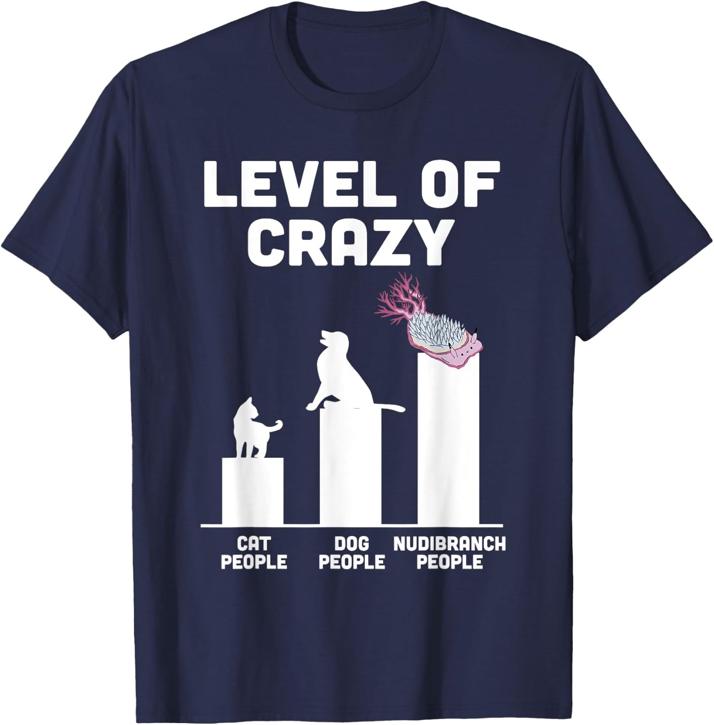 Mollusk Biologist Nudibranch Funny Level Of Crazy T-Shirt - T-Shirt | Navy