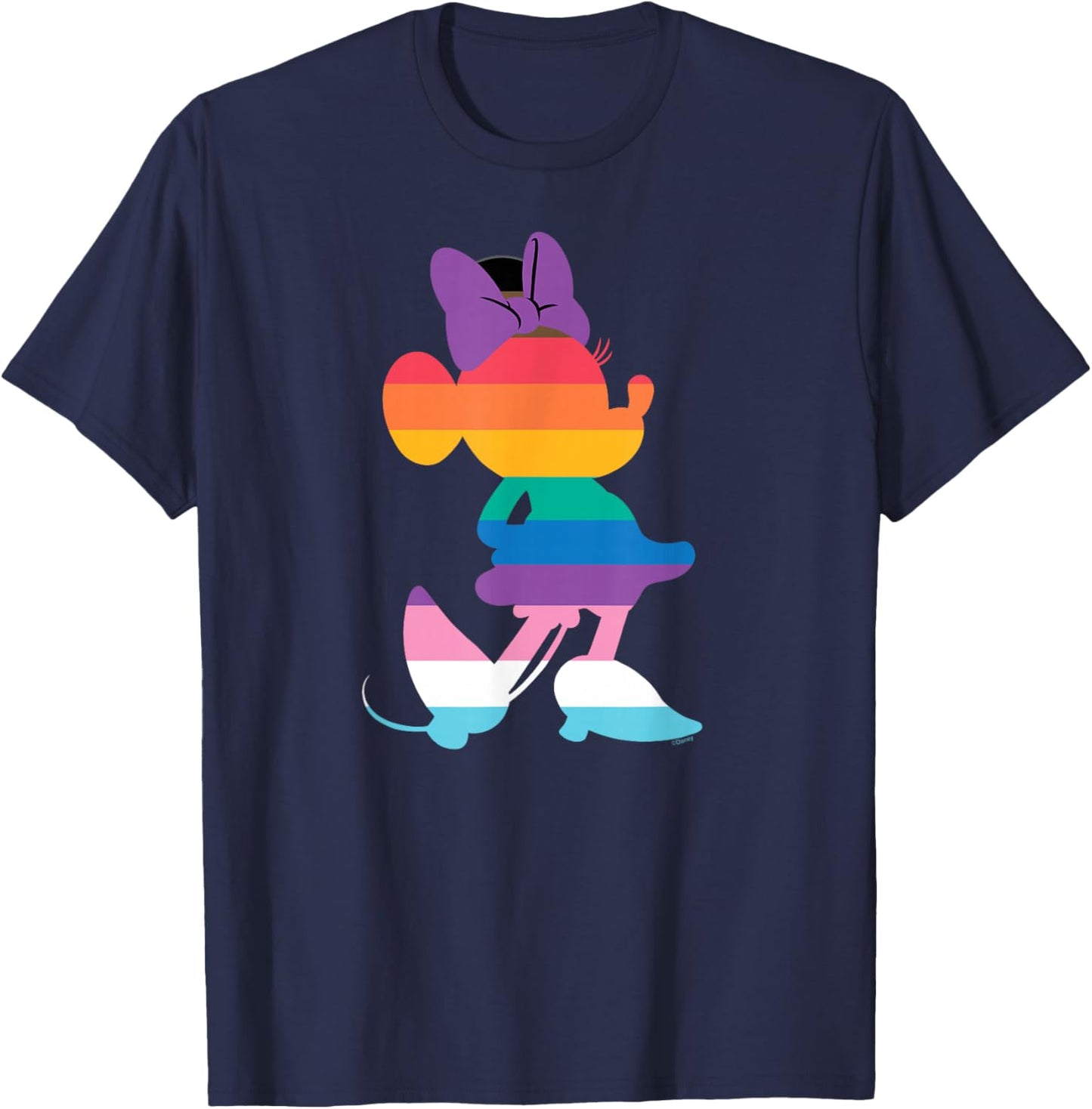 Disney Minnie Mouse Pride Inclusive Pose Rainbow Icon Fill T-Shirt - T-Shirt | Navy